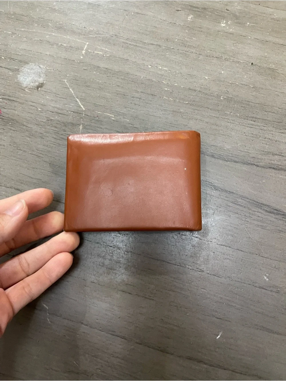 Men's Leather Wallet with Fleur-de-Lis Emblem - Brown